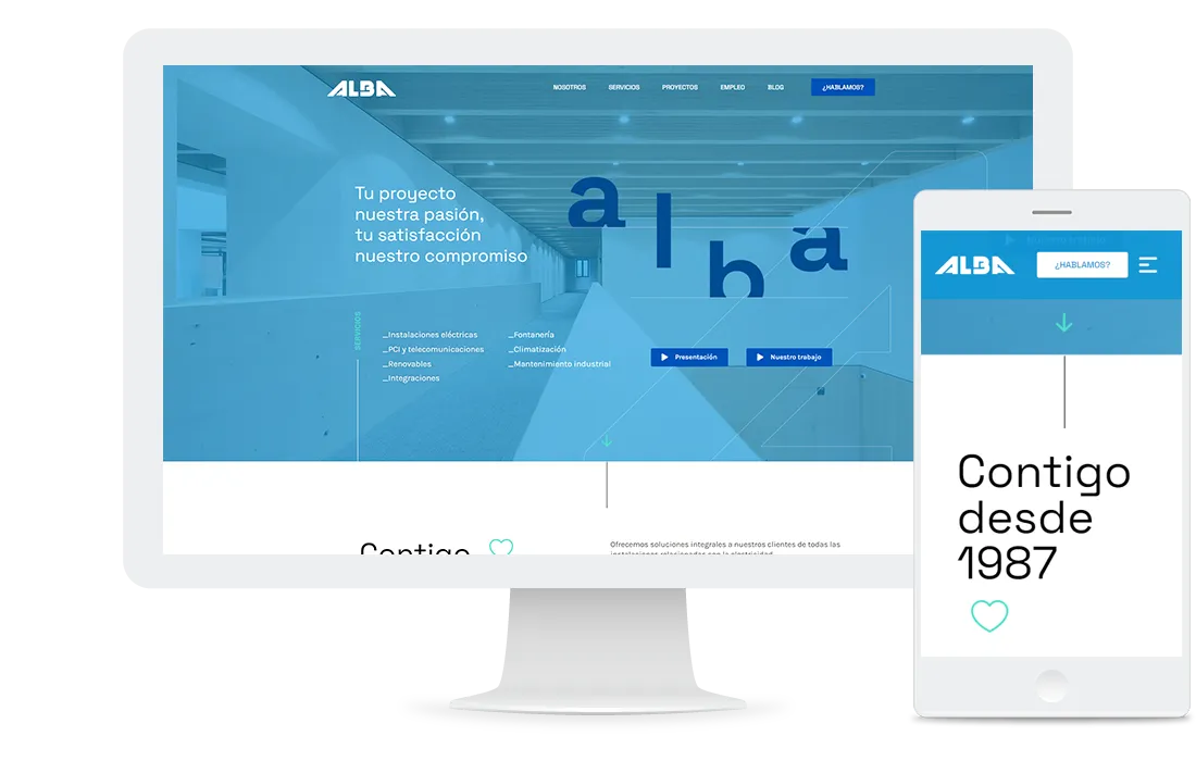 Mockup web Alba Construcciones