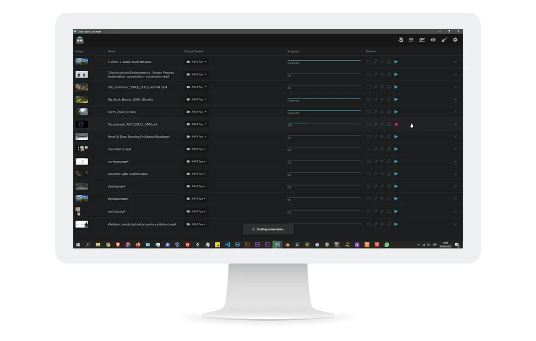 Mockup app Chas Video Converter