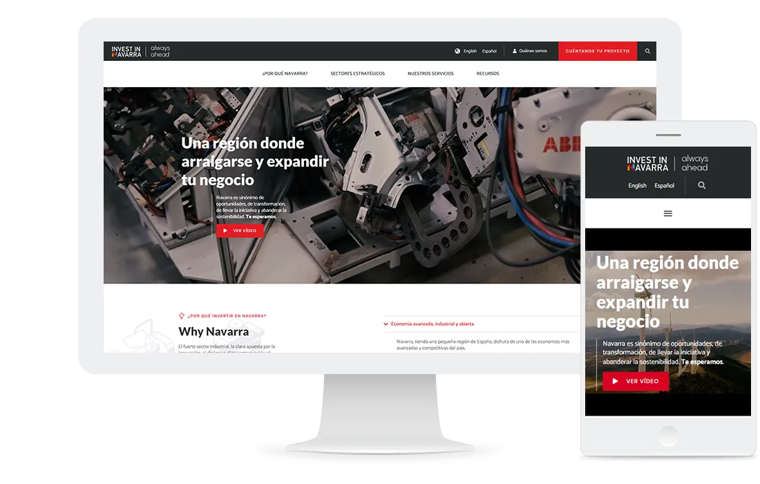 Mockup web Invest In Navarra
