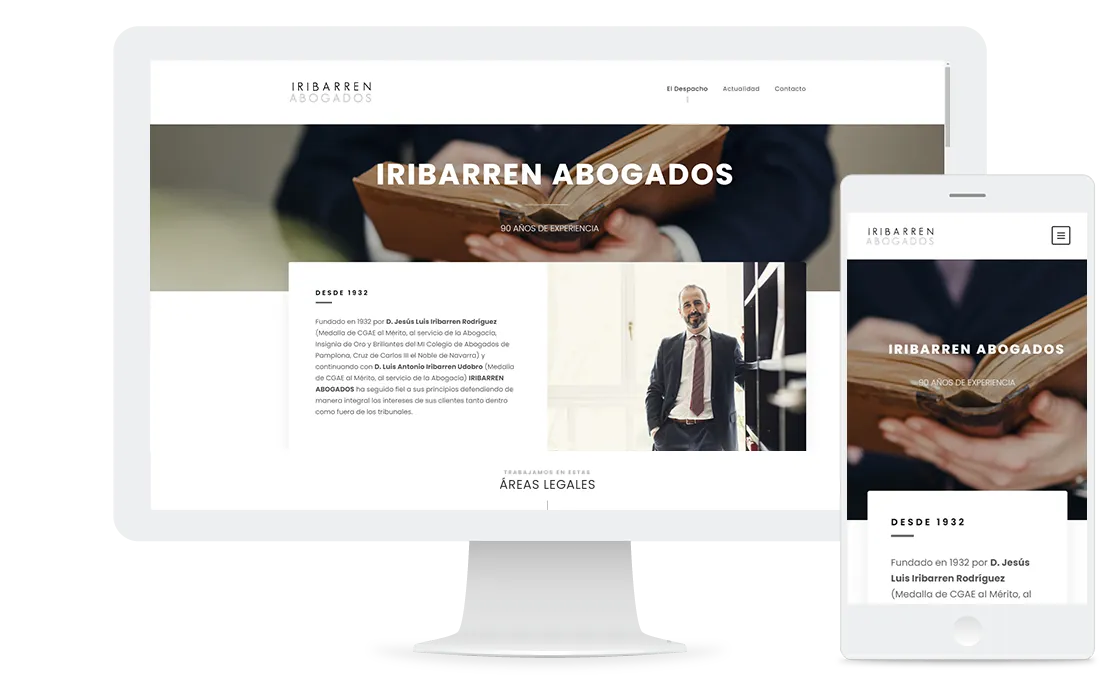 Mockup web Iribarren Abogados