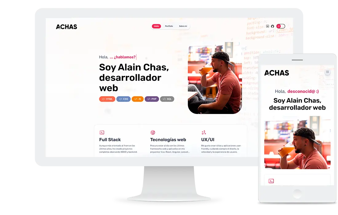Mockup web Portfolio Alain Chas