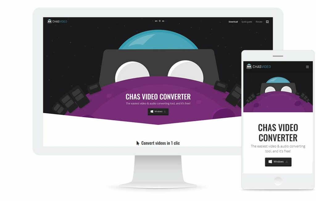 Página web de Chas Video Converter