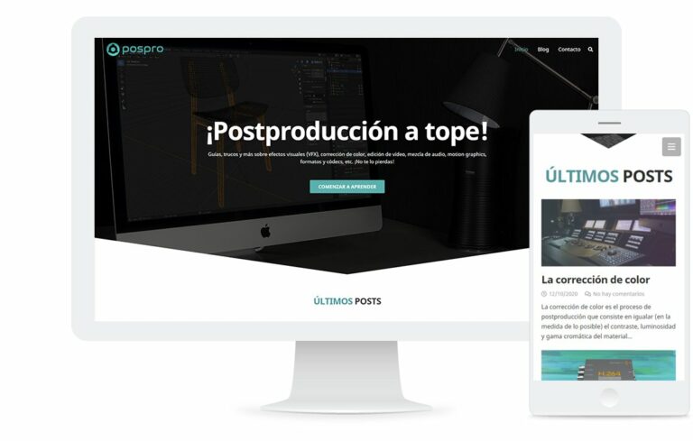 Página web de tipo Blog especializado en postproducción digital de vídeo y audio