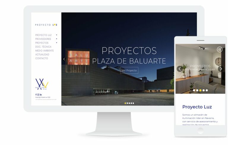 Web de Proyecto luz: proyectos de iluminación